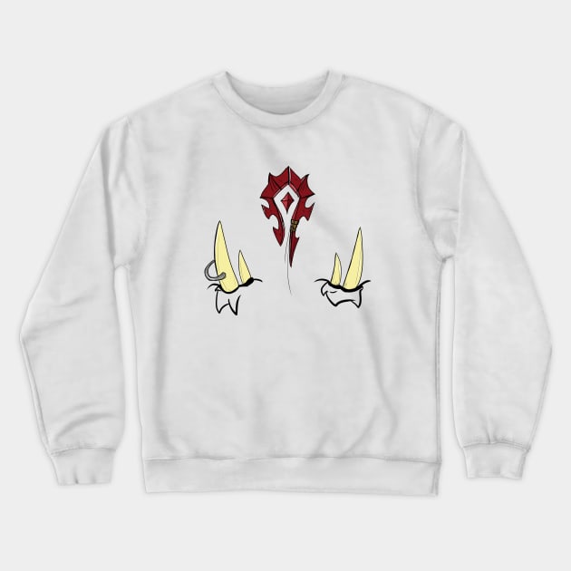 orc fangs for the horde Crewneck Sweatshirt by Roningasadesign